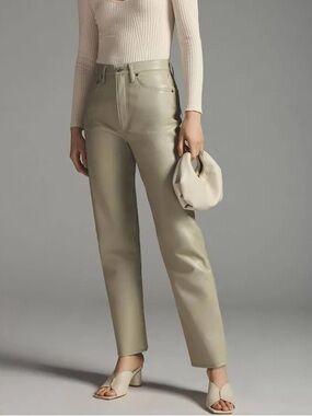 $298 NWOT Agolde 90’s Pinch Waist Straight Leg Recycled Leather Pants Sz 27